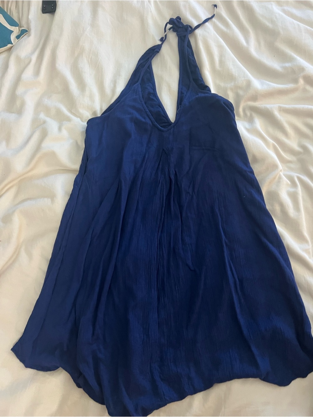 Sleeveless Halter V-Neck Women’s dress in Deep Blue